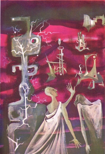 “Les Xipéhuz” was the cover illustration for the 1961 French language anthology 55 histoires extraordinaires, fantastiques et insolites edited by Marcel Aymé and Pierre-André Touttain.